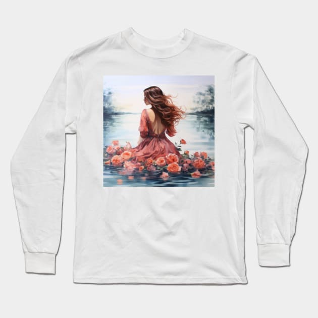 Garden Mermaid Long Sleeve T-Shirt by Lady Su